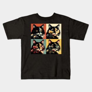 Tortoiseshell Pop Art - Cat Lovers Kids T-Shirt